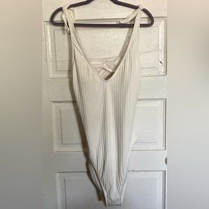Shade & Shore off White Ribbed One Piece Swimsuit XL (16-18) NWT